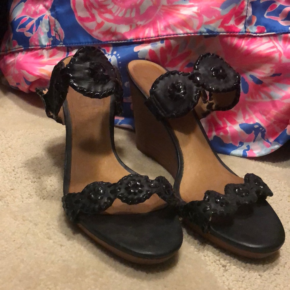 Jack Rogers Black Wedges size 10